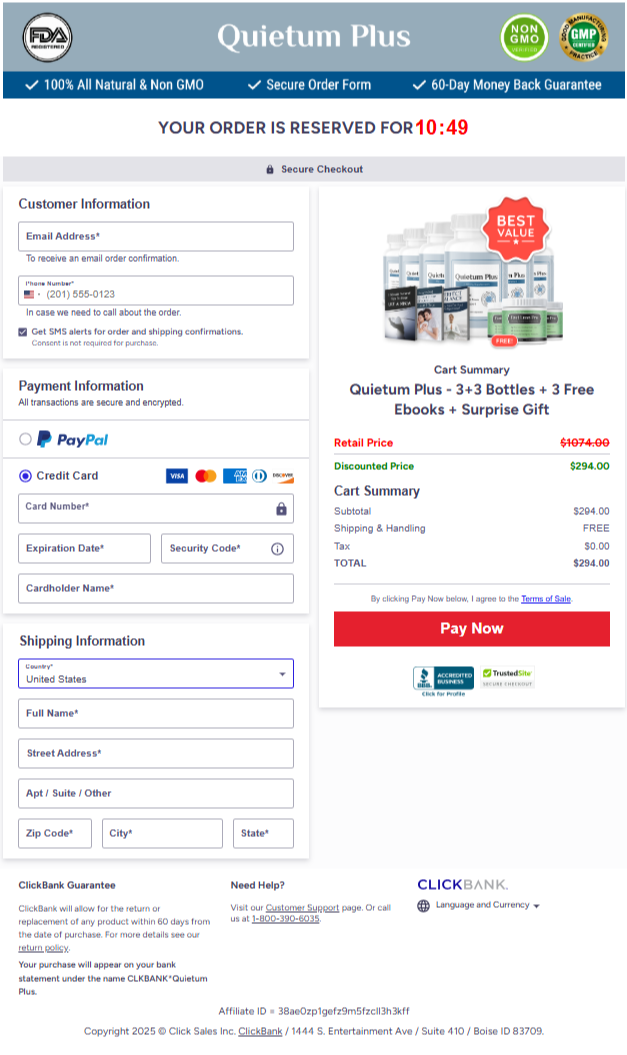 Quietum Plus Official Website Secure Order Page